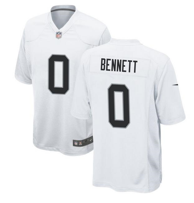 Men's Las Vegas Raiders #0 Jakorian Bennett White Stitched Football Game Jersey
